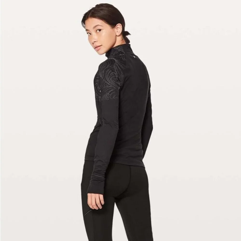 Lululemon Toasty Tech 1/2 Zip Pocket Hi-Neck Activewear Longsleeve Black Women 4